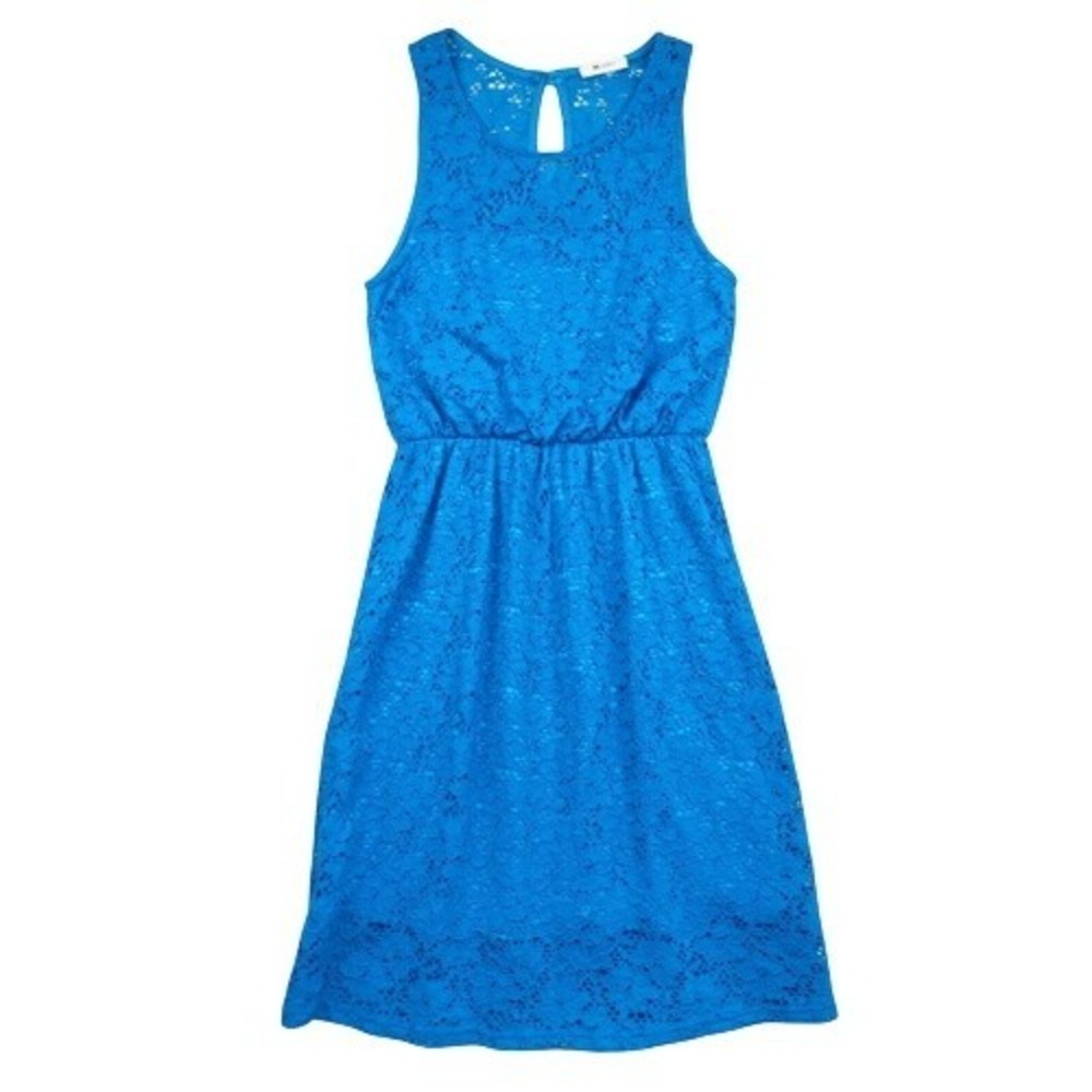 Everly‎ Bright Blue Lace Sleeveless Fit And Flare Dress Size Small